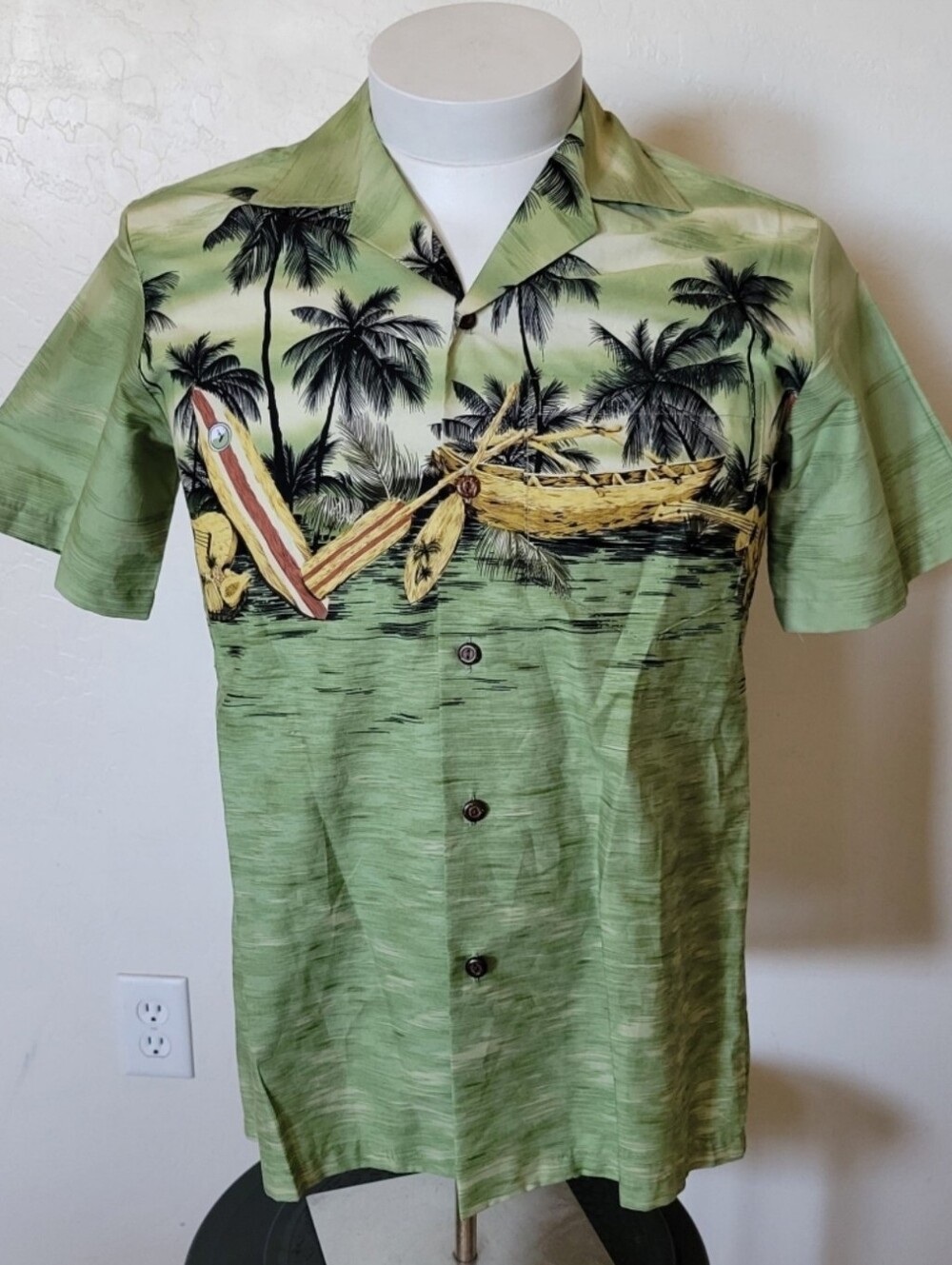 Vintage Hawaiian Togs Sunset Canoe Original Aloha Shirt